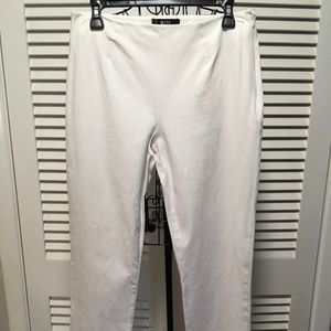 White Fitted Ankle Pants